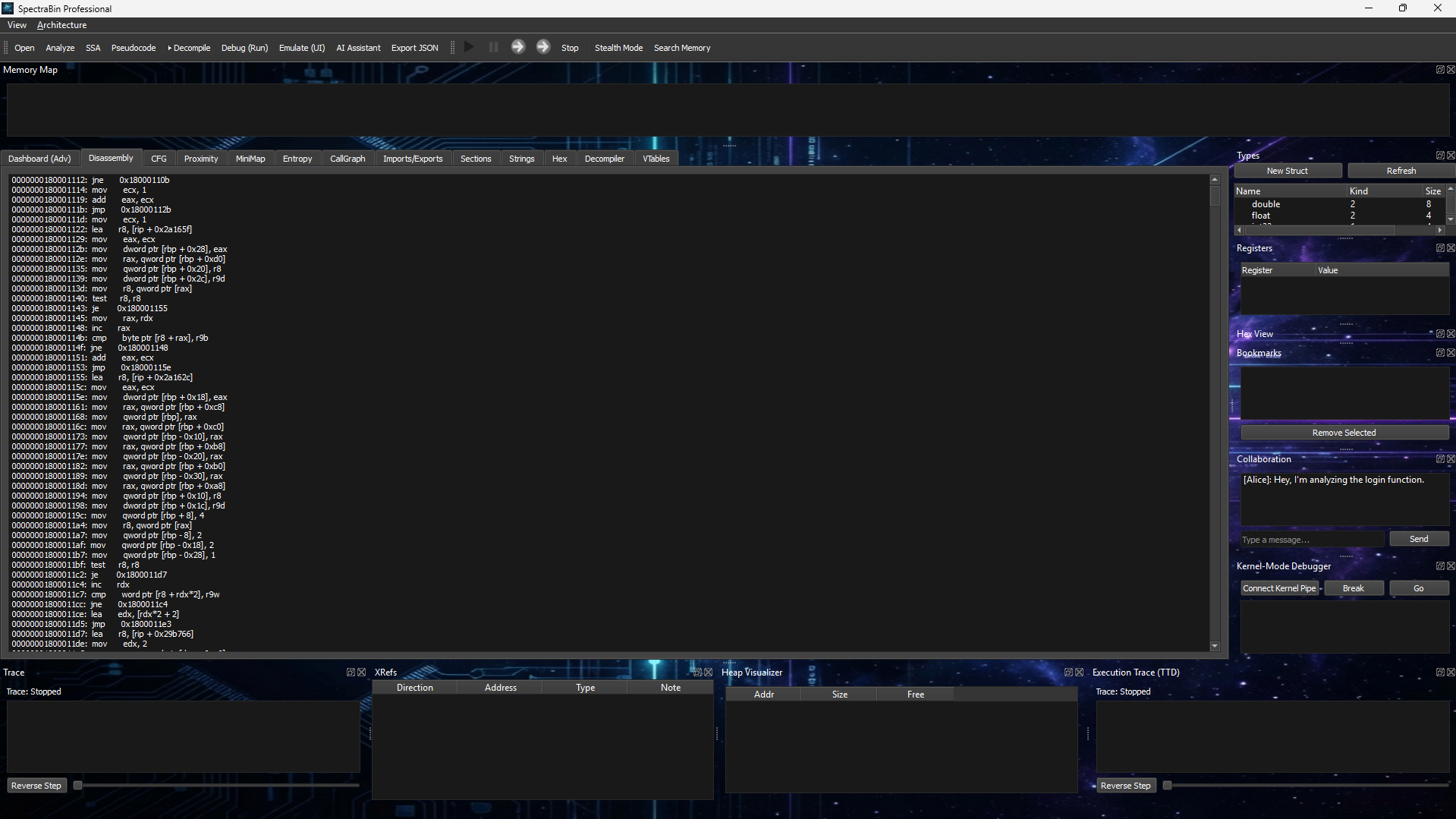 SpectraBin Analysis View